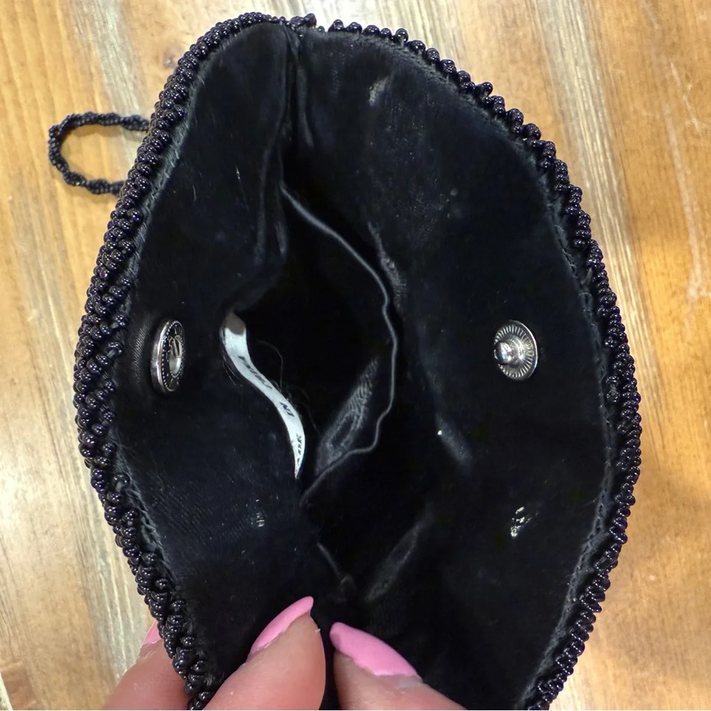 Black Beaded Crossbody Shoulder Bag Small Evening Purse Party Wedding Guest